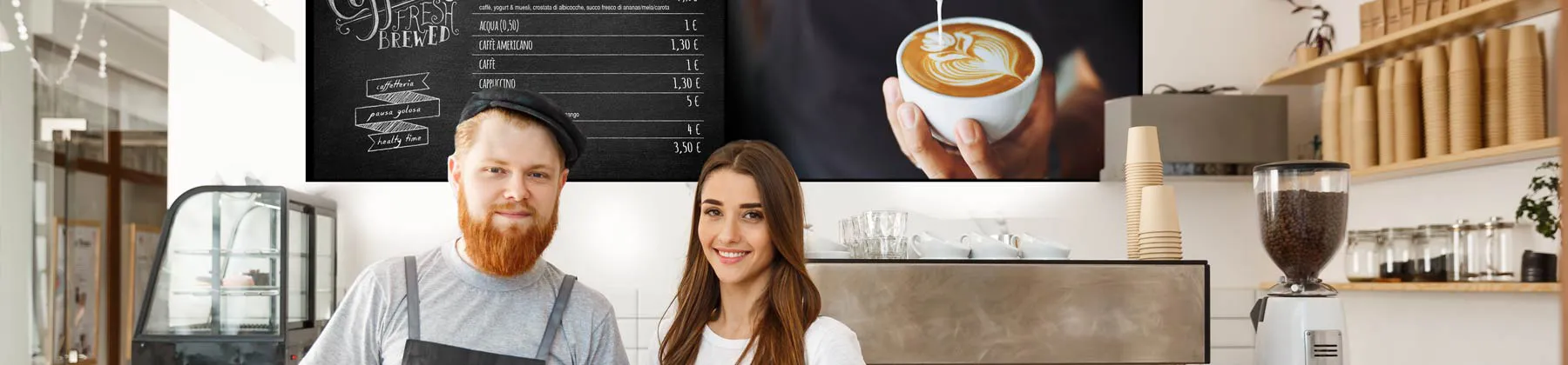Menu digitali su display per caffetterie e ristoranti - kiosk